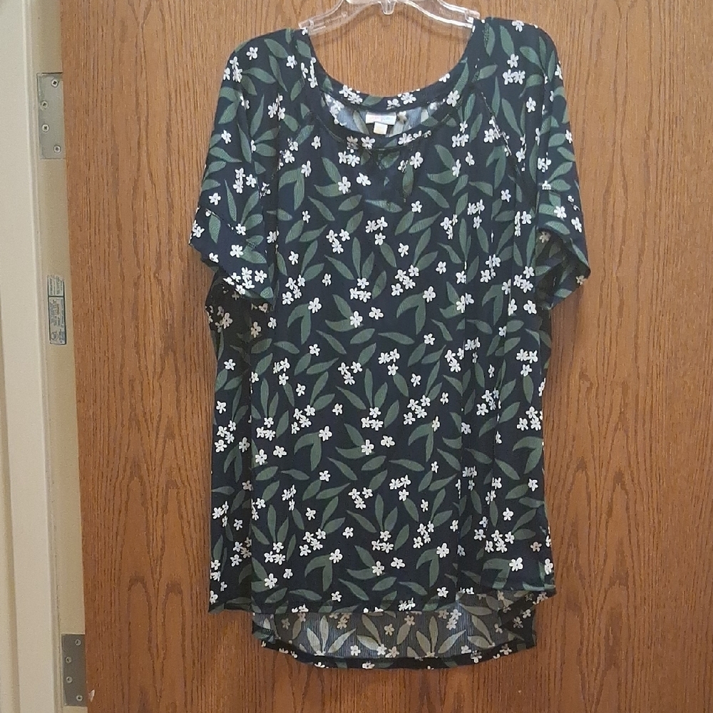 LuLaRoe Gray Relaxed High Low Blouse